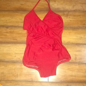 Red Blue Water dancewear Leotard